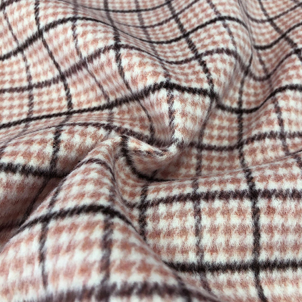 新款粗纺毛呢面料工厂供应女装千鸟格纹布
