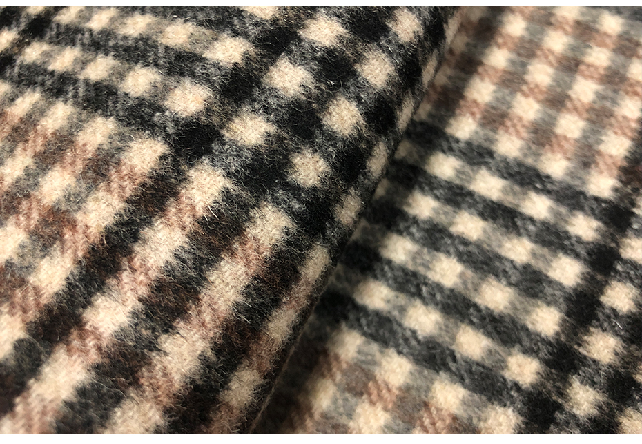 80%羊毛布工厂直销定做双面格纹羊毛布料