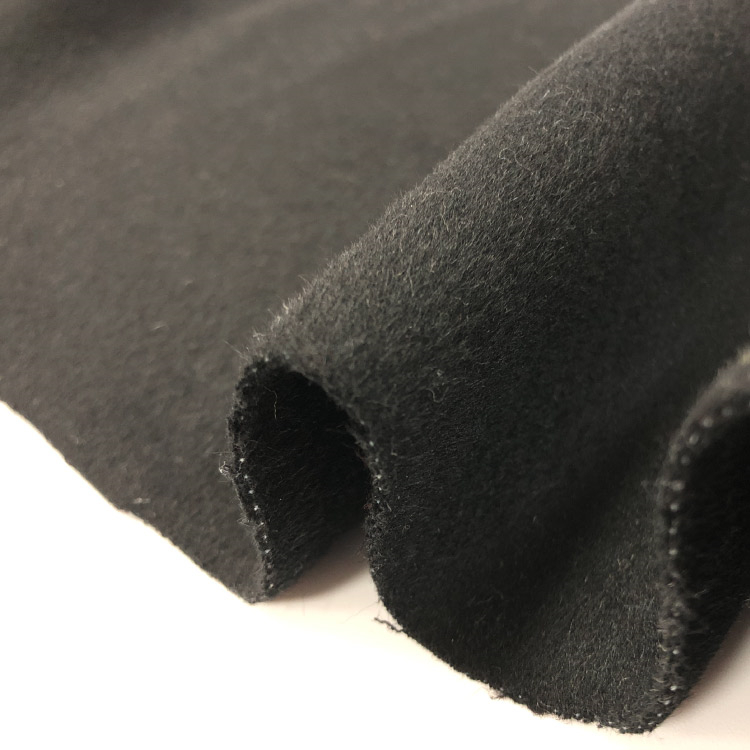 粗纺毛呢布生产工厂直销黑色全毛双面呢布料
