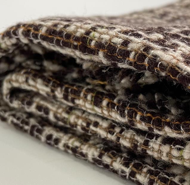 编织呢布料厂家供应混色粗纺小香风布料